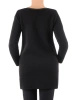 Elegancki sweter damski rozpinany czarny – modne wstawki z ekoskóry i prosty krój 38959