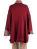 Elegancki sweter damski w odcieniu bordo – luźny, swobodny krój z dekoracyjnym wiązaniem 42164