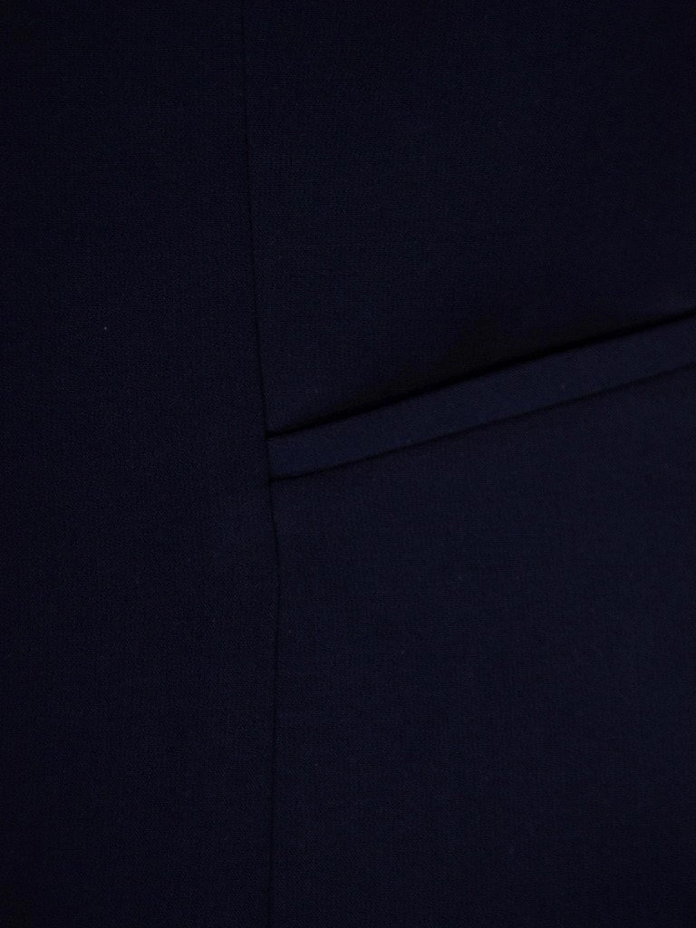 Elegancka granatowa marynarka damska do sukienki – wysmuklające przeszycia i ozdobne guziki 13070