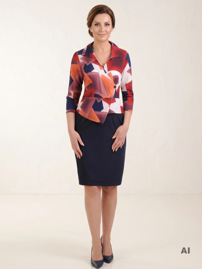 Elegancka sukienka ołówkowa z imitacją żakietu – stylowy krój z ozdobnymi guzikami 20654