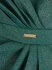 Sukienka wyszczuplająca talię, zielona kreacja kopertowa 27144