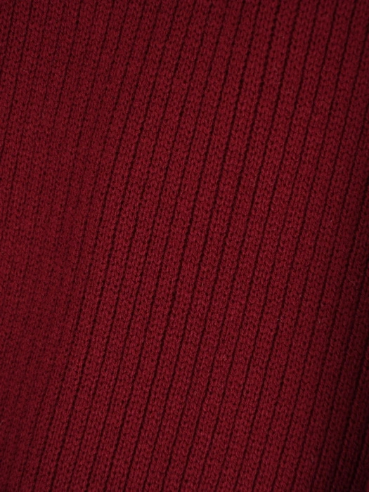 Elegancki sweter damski w odcieniu bordo – luźny, swobodny krój z dekoracyjnym wiązaniem 42164