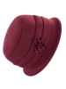 Elegancki kapelusz damski zimowy cloche w kolorze bordowym – ocieplany fason z krótkim rondem 40903