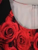 Elegancka długa sukienka w kwiaty i pasy o prostym kroju – modelujące sylwetkę przeszycia 19428