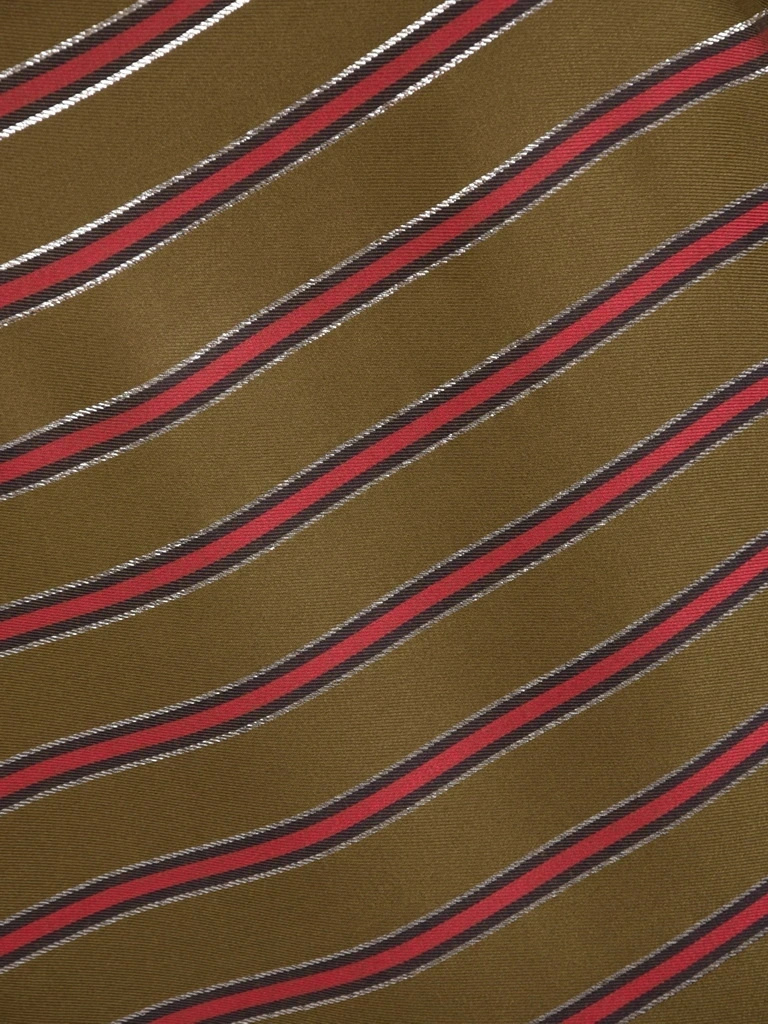 Elegancka bluzka wiskozowa w paski khaki – prosty fason ze srebrną nitką 41443
