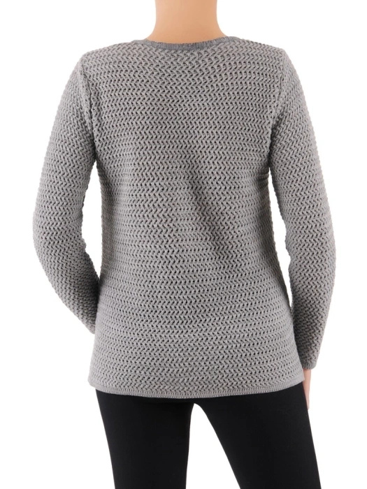 Elegancki sweter damski rozpinany na zamek – prosty krój z kieszeniami na jesień 38972