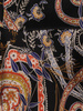 Wzorzysta sukienka z ozdobną falbaną, wiosenna kreacja w kobiecym fasonie 20705