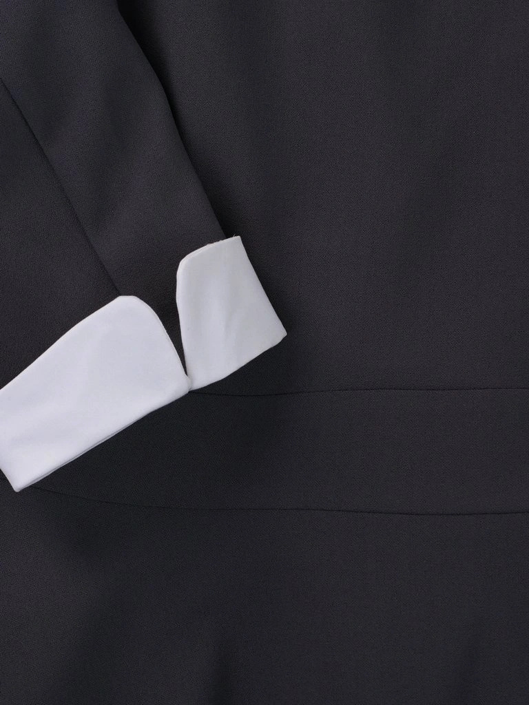 Wizytowa szara sukienka rozkloszowana midi – stylowy kołnierzyk i krój modelujący sylwetkę 14740