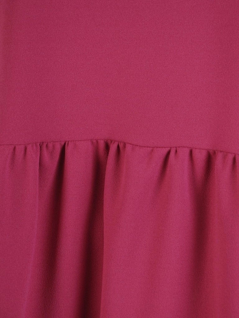 Rozkloszowana sukienka na wesele i andrzejki amarant – kobiecy fason modelujący sylwetkę 28161