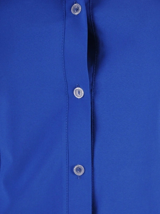 Elegancka koszula damska w odcieniu chabru – taliowany krój z kołnierzykiem i zaszewkami 37788
