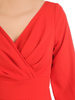 Czerwona sukienka maxi z szyfonu, kreacja z kopertowym dekoltem 31165