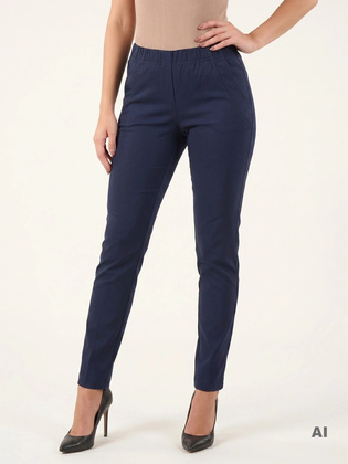 Granatowe spodnie damskie z prostymi nogawkami – uniwersalny element garderoby, idealny dla sylwetki plus size 37637