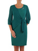 Zielona sukienka z ozdobnym, wyszczuplającym wiązaniem 21980
