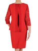Komplet damski z tkaniny, czerwona sukienka z luźną narzutką 20572.