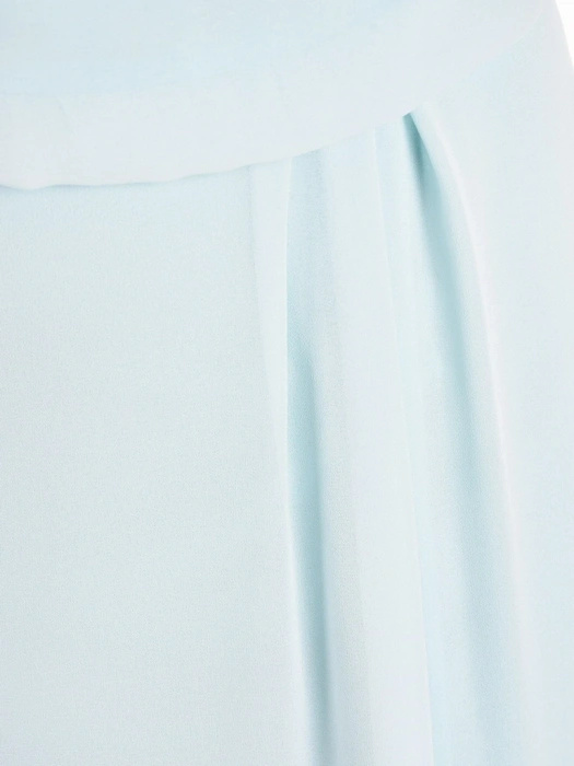 Elegancka sukienka rozkloszowana maxi w odcieniu mięty – wysmuklający dekolt w łódkę i rękaw 3/4 41695