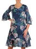 Sukienka z szyfonu, zwiewna kreacja w kwiaty 28175