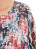 Jesienna sukienka rozkloszowana maxi we wzory – lekki krój z długim rękawem modelujący sylwetkę 38024