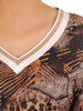 Bawełniana bluza ze zwierzęcym nadrukiem i złotymi lamówkami 32097