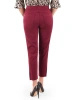Eleganckie bordowe spodnie damskie dopasowane 7/8 z zamkami – idealne do biura i na lato plus size 34873