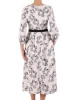 Elegancka sukienka maxi rozkloszowana w kwiaty – wysmuklający krój z paskiem 39731