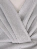 Srebrna wizytowa sukienka midi z marszczeniem – wysmuklające zaszewki i asymetryczny dół 35036