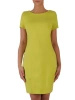 Żółta sukienka letnia o prostym kroju z dekoltem łódka – funkcjonalne kieszenie i wysmuklające przeszycia 6480
