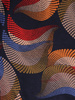 Wzorzysta sukienka z modną, asymetryczną falbaną 27401