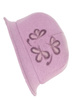 Fioletowy kapelusz damski cloche – ocieplany model z efektownym kwiatem 42371