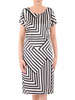 Satynowa sukienka midi w paski, elegancka sukienka damska plus size 36278
