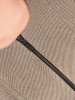 Beżowy prosty żakiet damski w prążki na suwak – elegancki model do pracy i na co dzień 42645