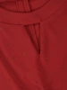 Klasyczna czerwona bluzka plus size z dekoltem i rękawem 3/4 – luźny fason dla wygody i swobody ruchów 40817