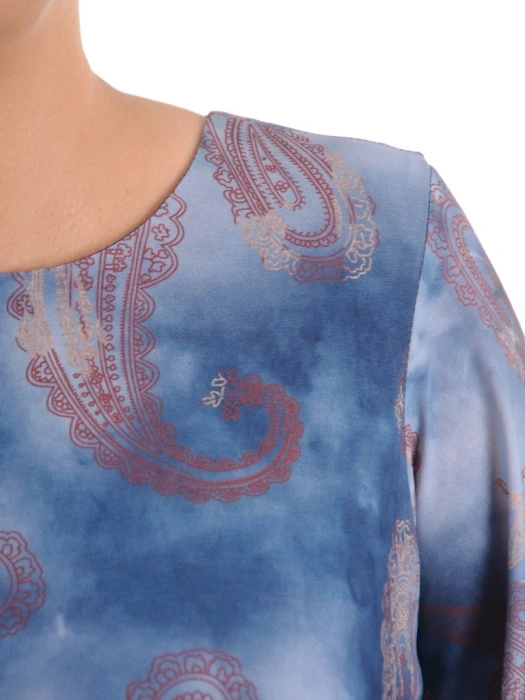 Wizytowa sukienka rozkloszowana maxi w elegancki wzór – kobiecy pasek modelujący sylwetkę 39850