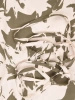 Elegancka sukienka trapezowa maxi w kwiaty khaki – wiskozowy model z paskiem modelującym talię 42085