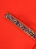 Elegancki żakiet damski do sukienki pomarańczowy – prosty krój optycznie wyszczuplający 25773