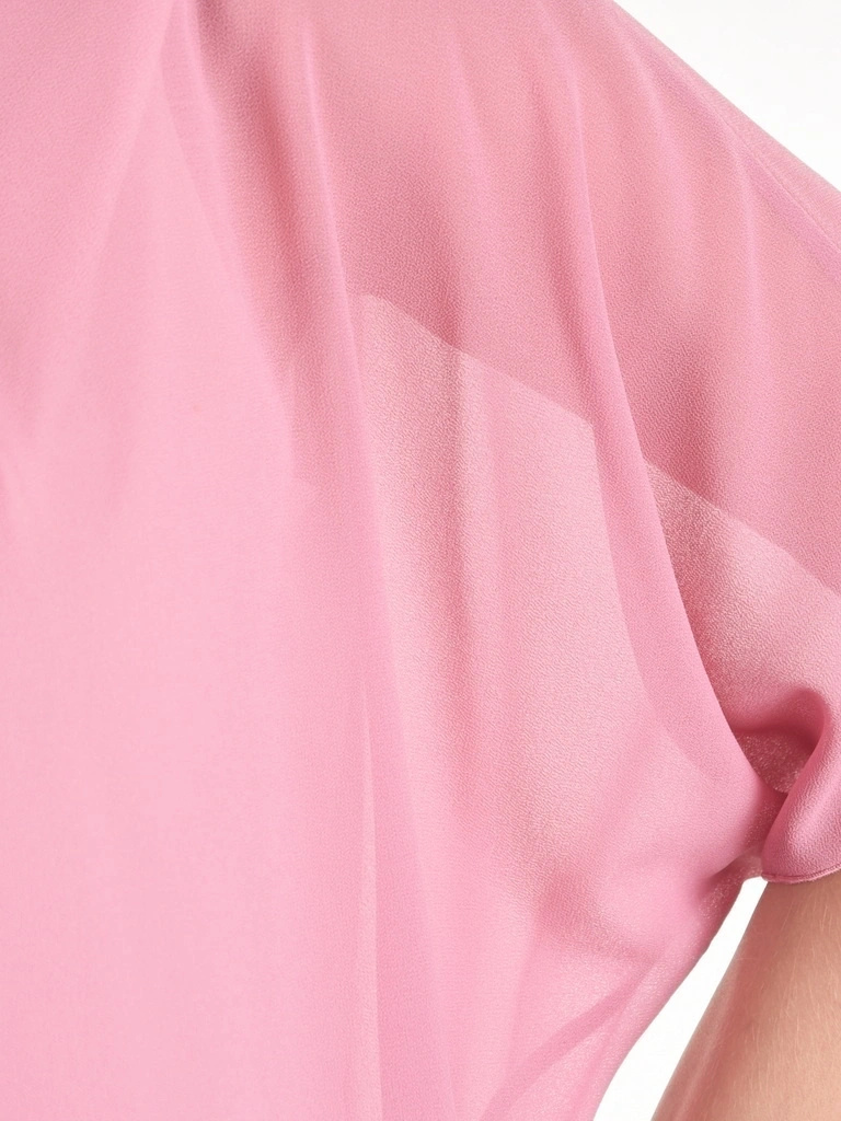 Elegancka bluzka wizytowa w kolorze brudnego różu – luźny fason z gumką w pasie 42055