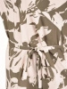 Elegancka sukienka trapezowa maxi w kwiaty khaki – wiskozowy model z paskiem modelującym talię 42085