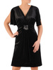 Czarna sukienka z cekinową aplikacją, wieczorowa kreacja z aksamitu 23719