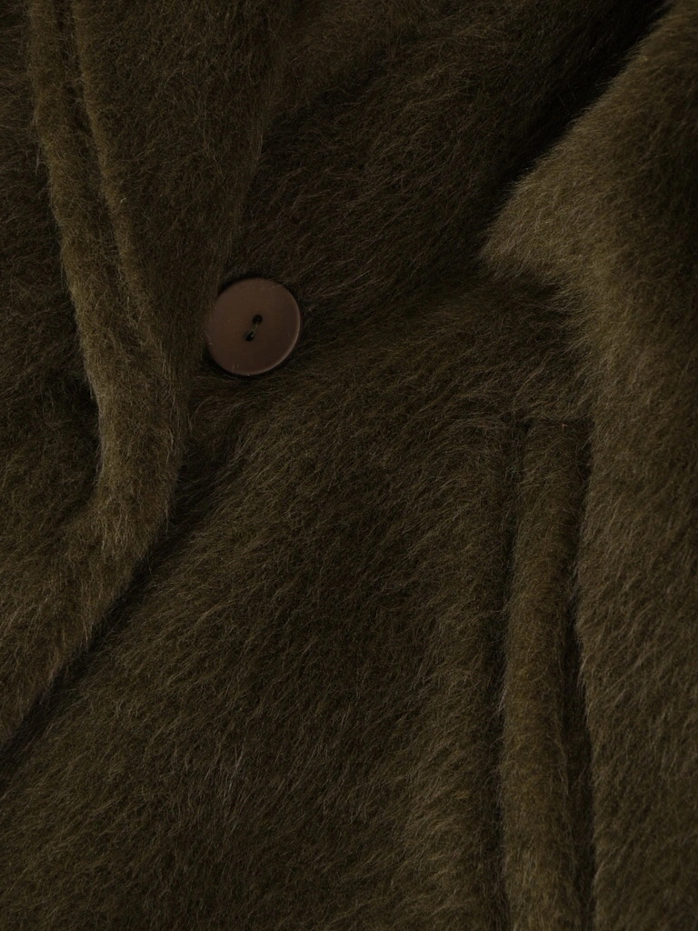 Elegancki płaszcz damski na jesień i zimę khaki – klasyczny krój modelujący sylwetkę 42705