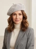 Elegancki beret damski na zimę szary melanż – francuski fason z miękkiej wełny merynosa 40869
