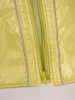 Żółty bezrękawnik damski o prostym kroju – pikowany model z kapturem idealny na jesień 36238