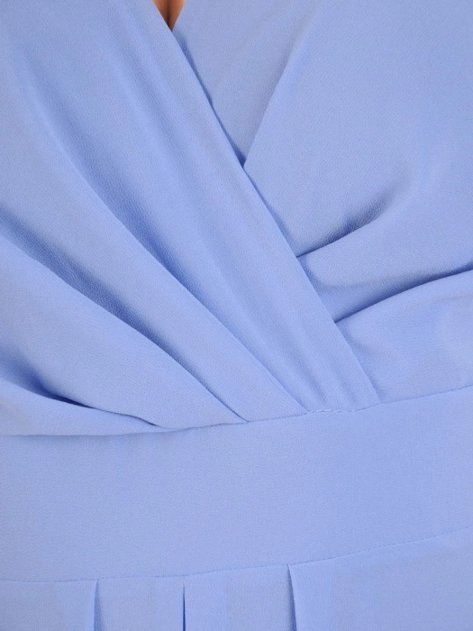 Elegancka suknia wieczorowa maxi rozkloszowana niebieska – kobiecy krój wysmuklający sylwetkę 33794