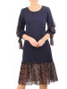 Elegancka sukienka syrenka midi w kwiatowy wzór – efektowne rękawy z kokardami 31718