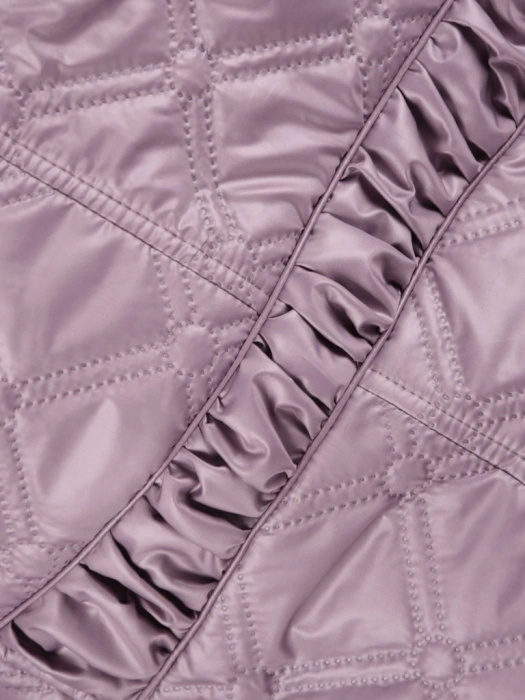 Fioletowa kurtka jesienna damska pikowana – prosty fason zapewniający swobodę i ciepło 41566