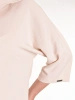 Beżowa bluzka wizytowa z kołnierzykiem – luźny krój z dłuższym tyłem wysmuklający sylwetkę 41996