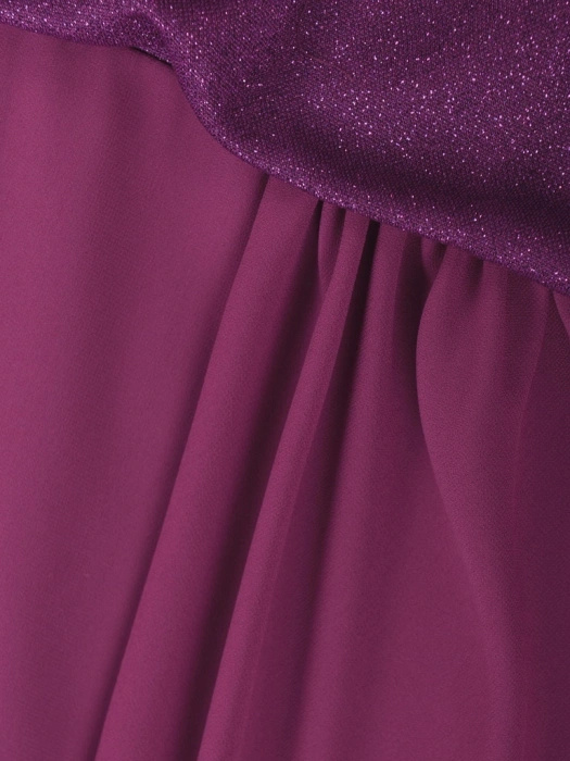 Elegancka fioletowa sukienka maxi na przyjęcie – rozkloszowany fason z dekoltem w serek 40334