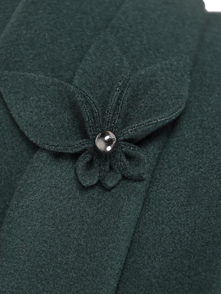Elegancki kapelusz damski cloche w odcieniu butelkowej zieleni – ciepłe nakrycie głowy na chłodne dni 42434