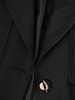 Czarny płaszcz damski z paskiem 28337