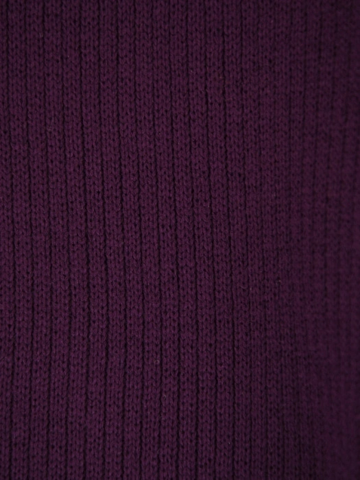 Elegancki fioletowy sweter damski z wiązaniem – luźny krój z zaokrąglonym dołem na jesień 42166