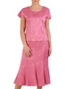 	Elegancki komplet damski, różowa spódnica z bluzką 29579