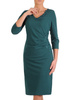 Zielona sukienka z ozdobnymi aplikacjami z koronki 28087